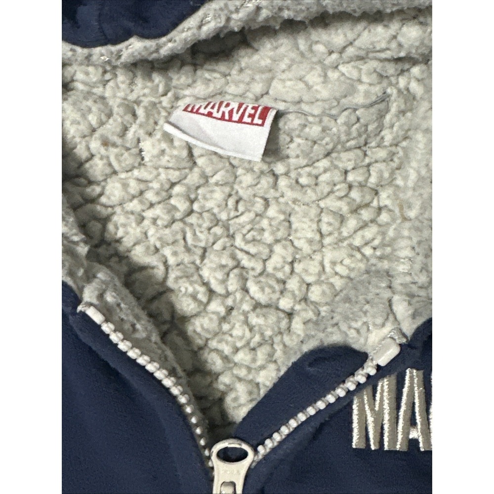 Marvel Kids Jacket Sz 7 - Blue Super Heroes Cozy Fleece Hoodie! Comic Hero's! - Picture 7 of 10